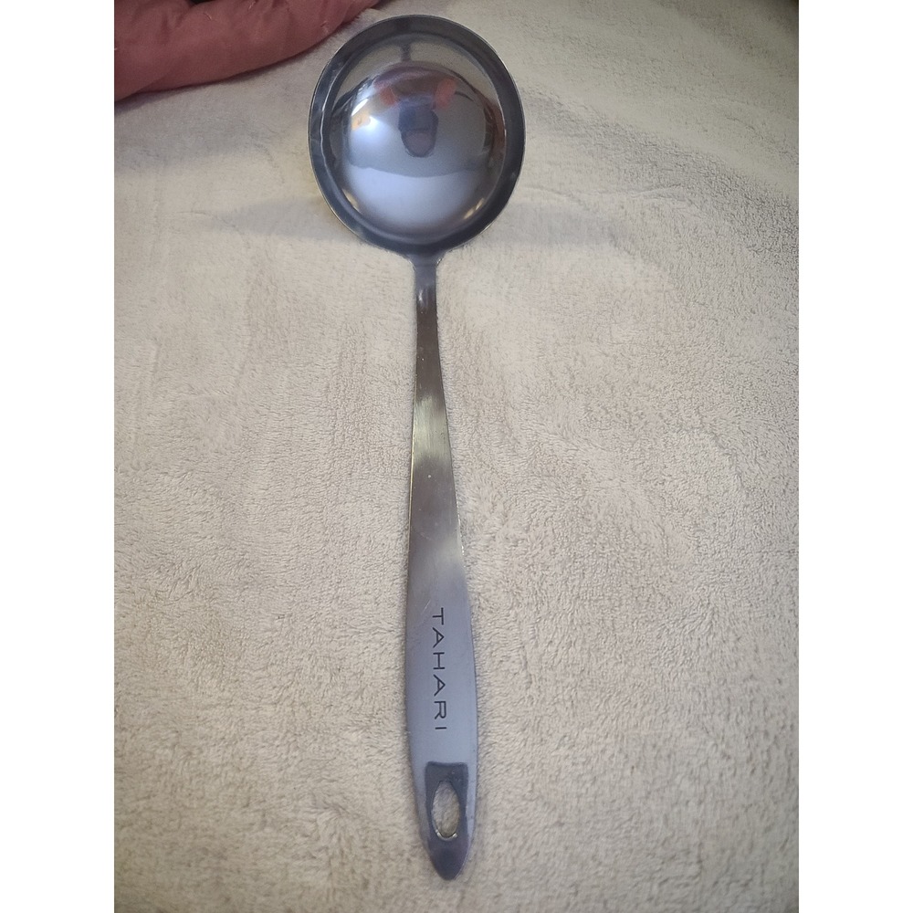 Tahari Stainless Steel Soup Ladle‎ Silver Kitchen Serving Tool Hanging Hole